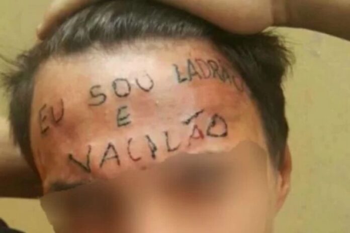 ‘Sou ladrã0 e vacilã0’: jovem que teve testa tatuada é preso por furto