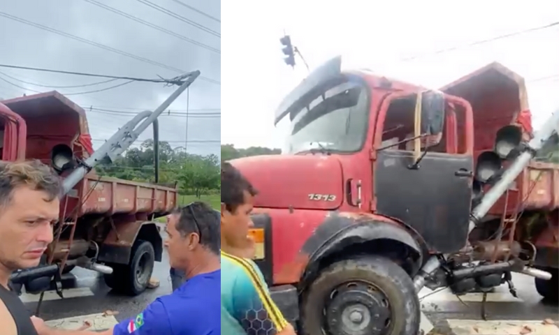 D0r e ag0nia: motorista fica debaixo da roda de caminhão em grave acidente em Manaus; veja vídeos