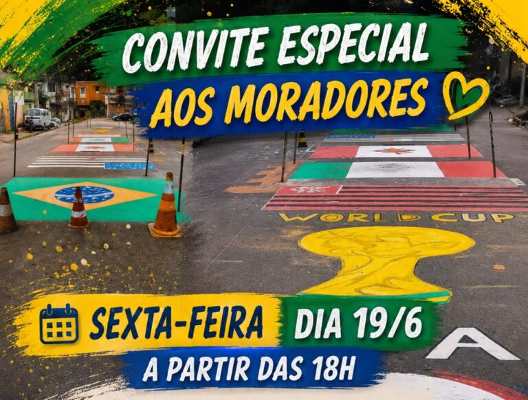 COMUNIDADE EM FESTA: Residencial Deus é Fiel prepara grande evento com telão, recreação infantil e "Bingão" para jogo do Brasil