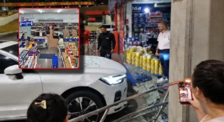 Carro invade drogaria na Ponta Negra, estraçalha vidro e balcão cai sobre funcionária em Manaus; veja vídeo