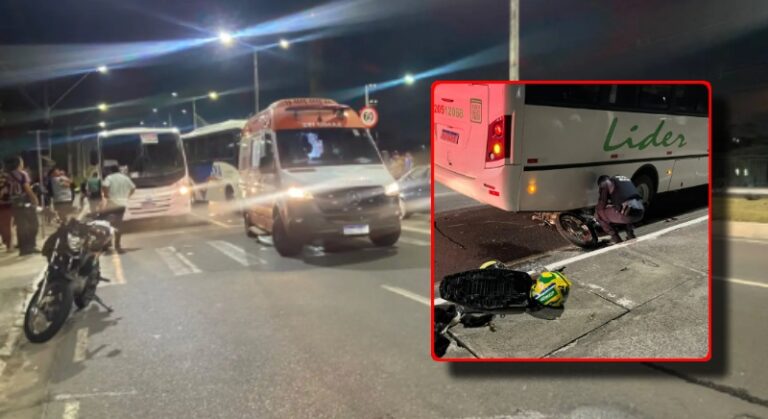 Manobra errada termina em acidente entre motos na avenida do Turismo, em Manaus; veja vídeo
