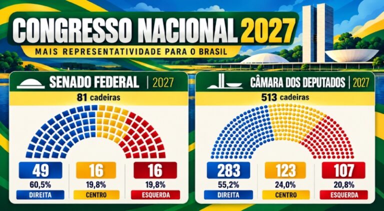 Congresso Nacional de 2027 terá perfil mais à direita e PL emerge como a maior força política do Brasil
